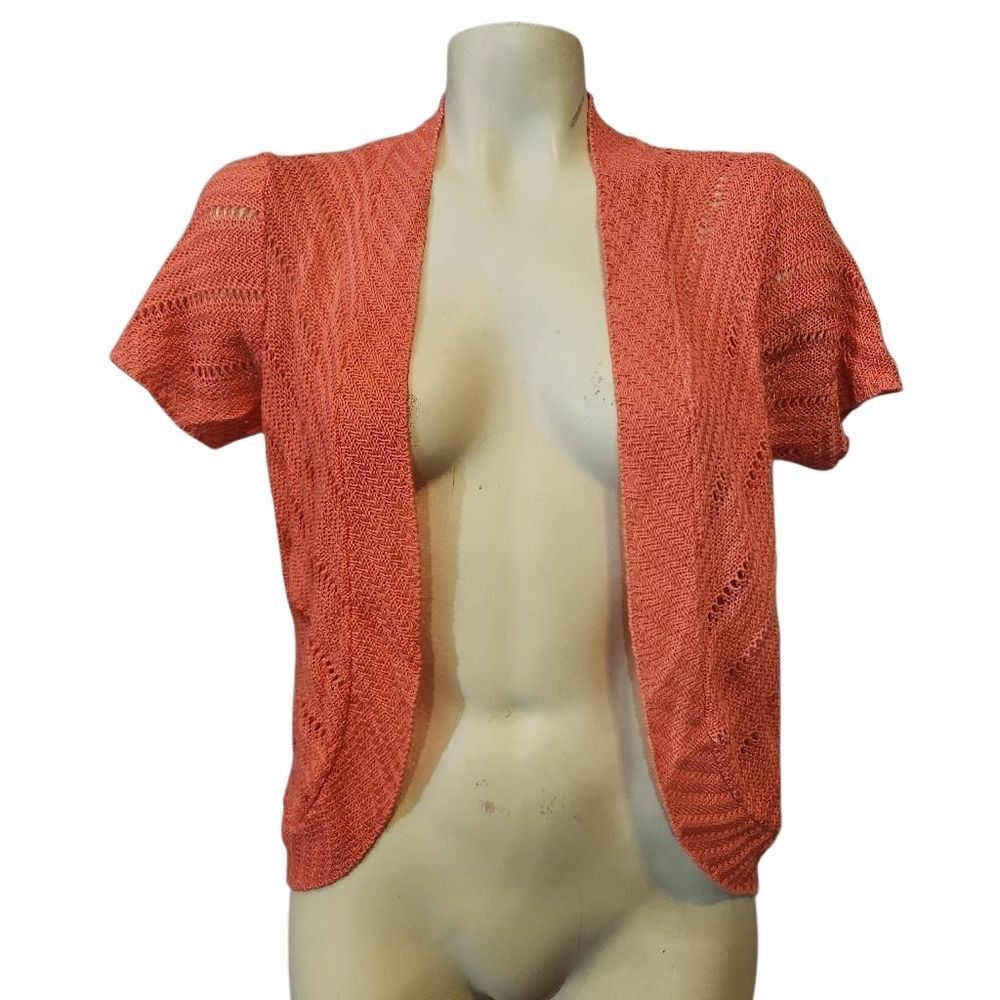 Women's Faded Glory Knit Coral Open-Front Sweater Size Medium